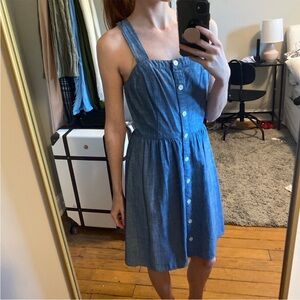 J.Crew Factory XXS Blue Button-Down Sundress New